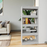 Boekenkast kamerscherm 60x30x135 cm bewerkt hout betongrijs