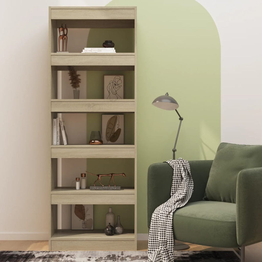 Boekenkast/Kamerscherm 60X30X66 Cm Spaanplaat Sonoma Eiken Bruin