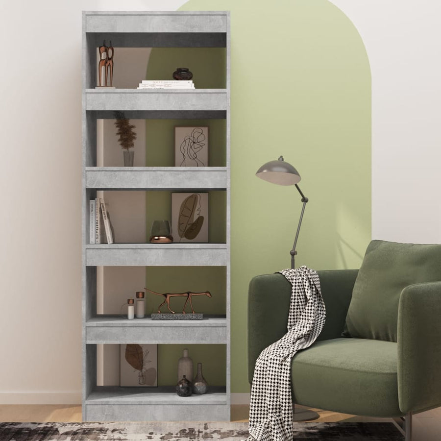 Boekenkast/Kamerscherm 60X30X66 Cm Spaanplaat Betongrijs