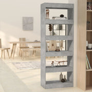 Boekenkast kamerscherm 60x30x166 cm spaanplaat betongrijs
