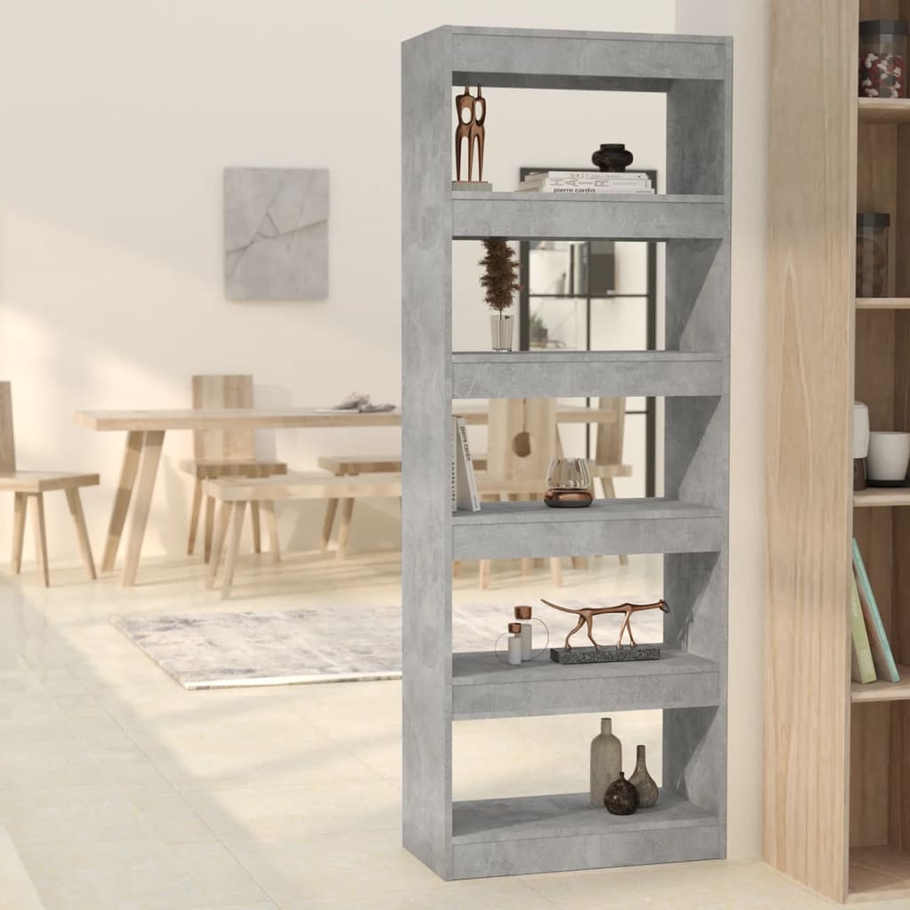 Boekenkast/Kamerscherm 60X30X66 Cm Spaanplaat Betongrijs
