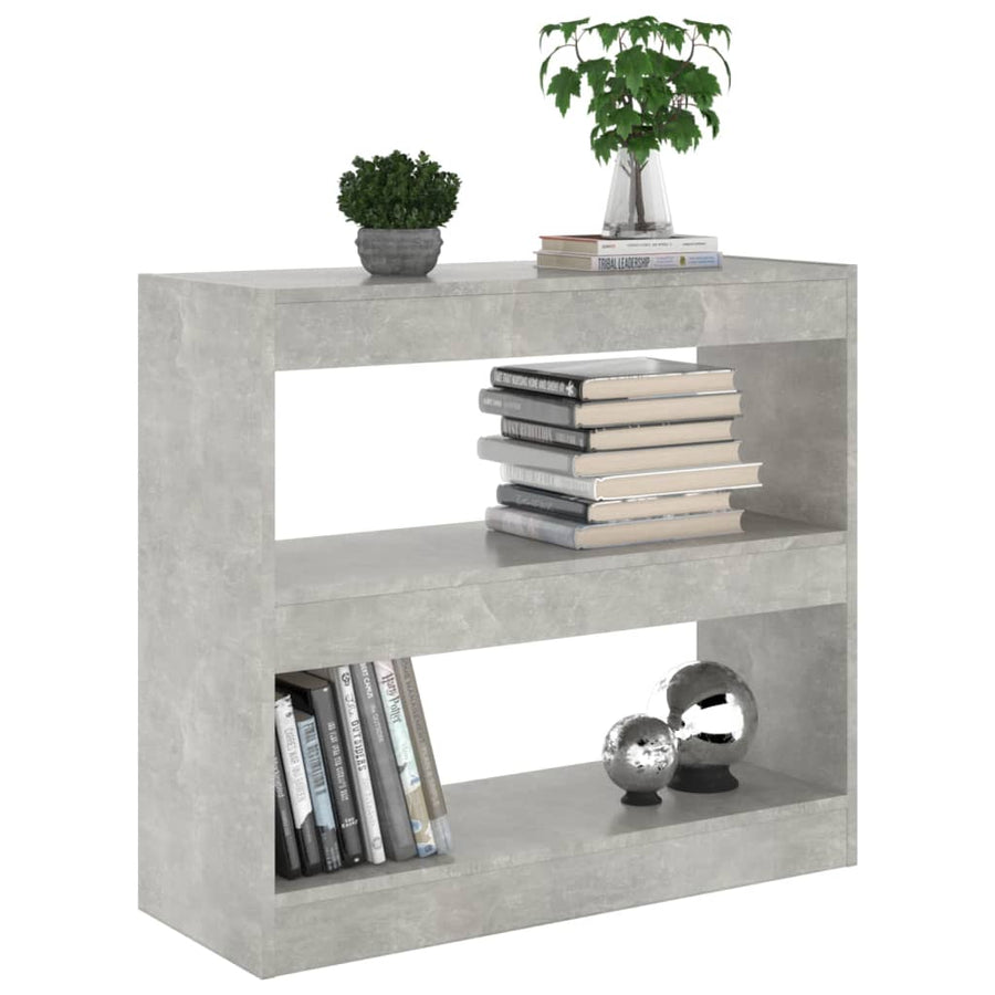 Boekenkast/kamerscherm 80x30x72 cm betongrijs Betongrijs