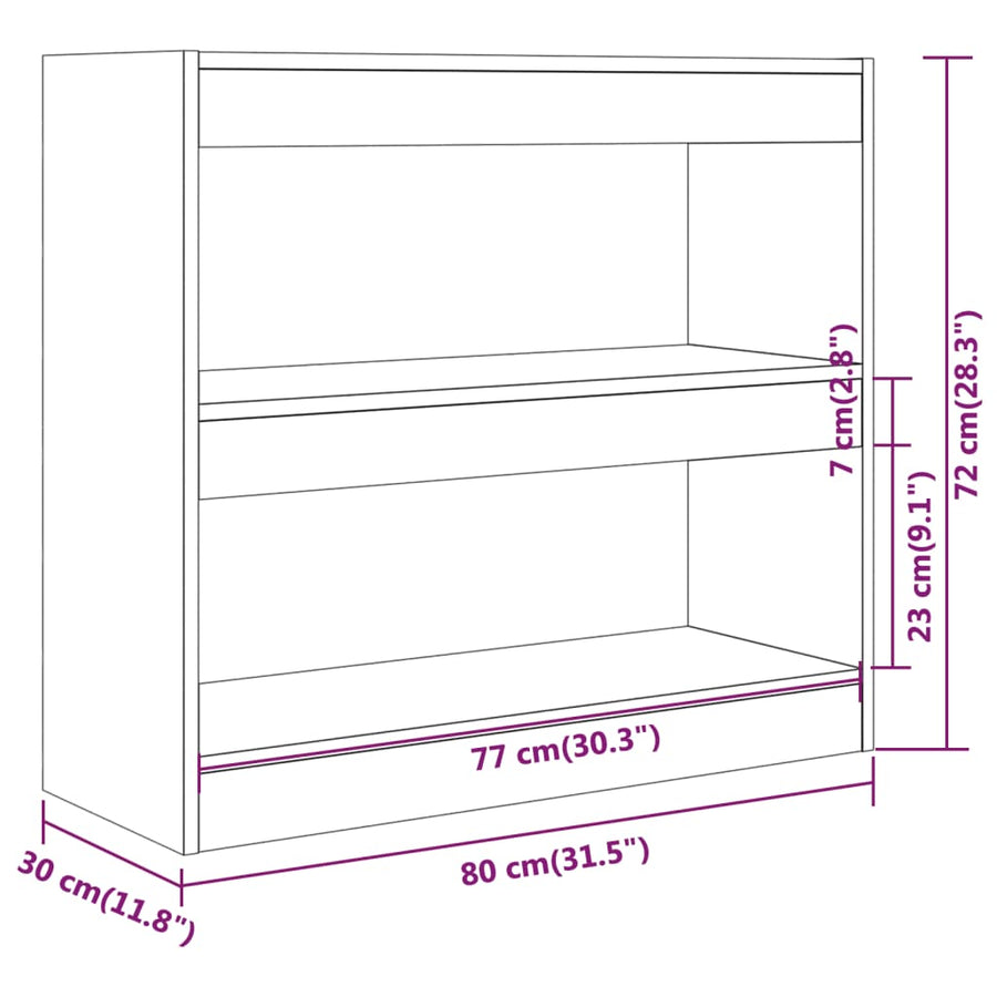 Boekenkast/kamerscherm 80x30x72 cm betongrijs Betongrijs