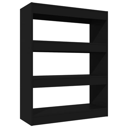 Boekenkast/Kamerscherm 80X30X03 Cm Bewerkt Hout Zwart