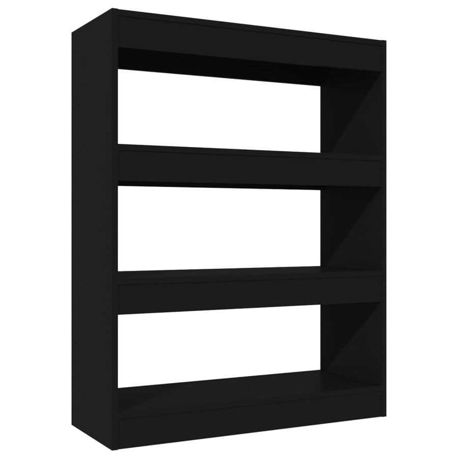 Boekenkast/Kamerscherm 80X30X03 Cm Bewerkt Hout Zwart