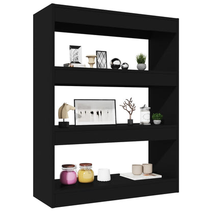 Boekenkast/Kamerscherm 80X30X03 Cm Bewerkt Hout Zwart