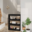 Boekenkast kamerscherm 80x30x103 cm bewerkt hout zwart