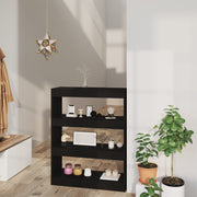 Boekenkast kamerscherm 80x30x103 cm bewerkt hout zwart