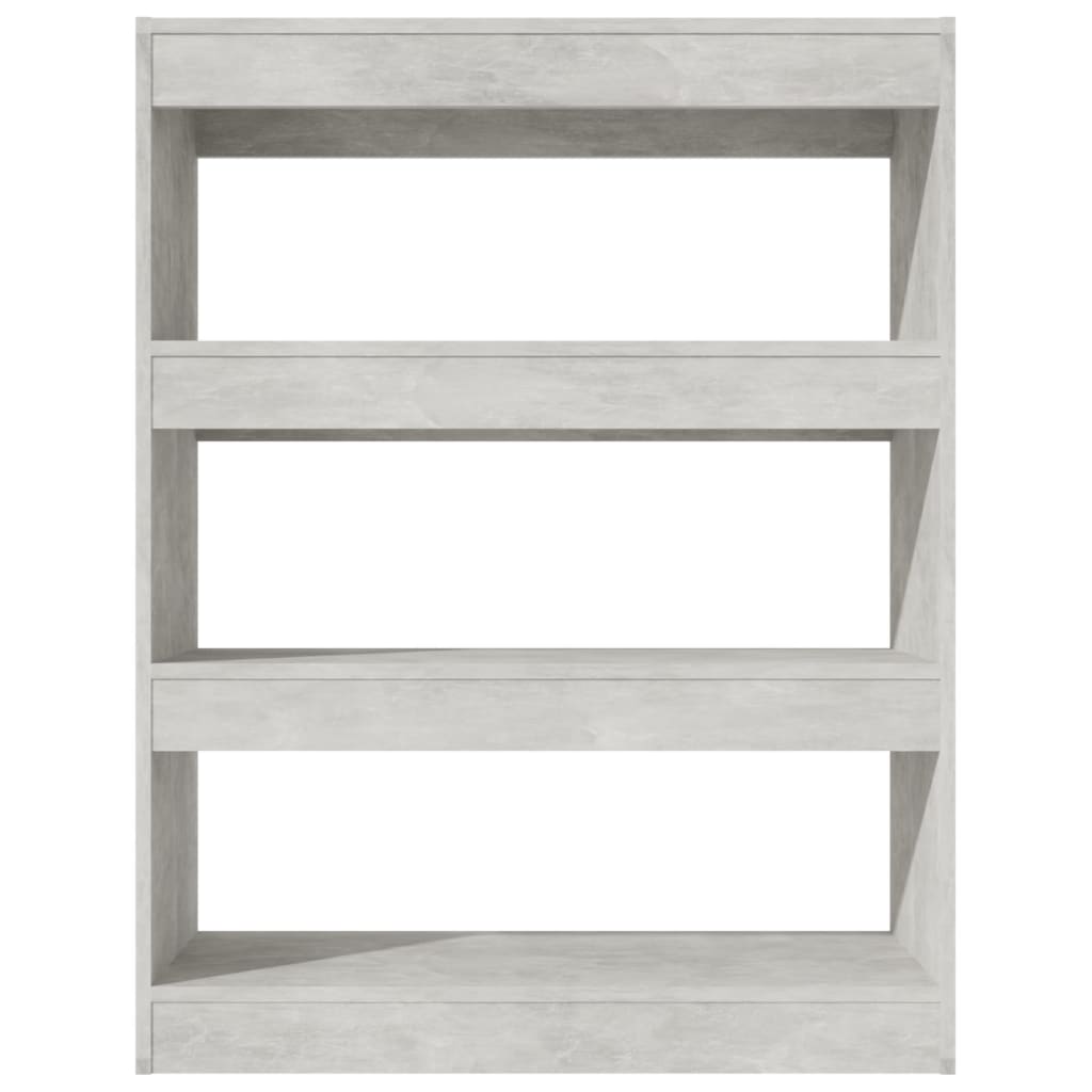 Boekenkast/kamerscherm 80x30x103 cm bewerkt hout betongrijs Betongrijs