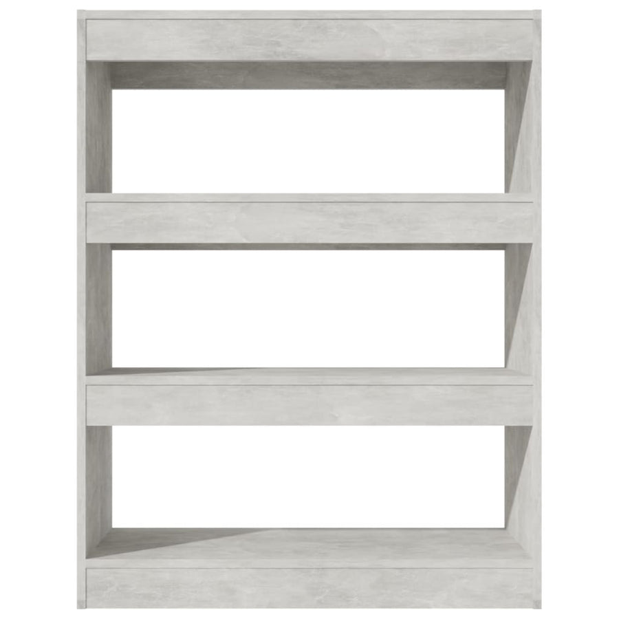 Boekenkast/kamerscherm 80x30x103 cm bewerkt hout betongrijs Betongrijs