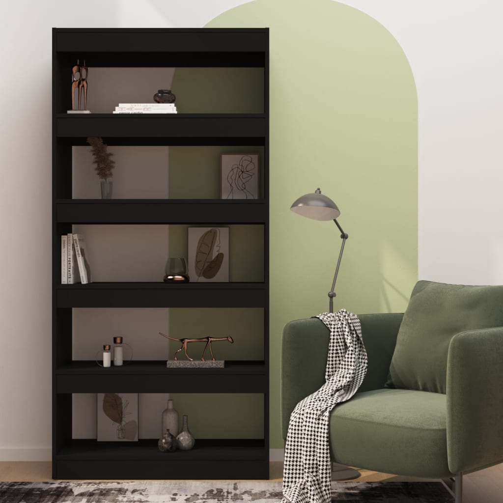 Boekenkast/Kamerscherm 80X30X66 Cm Spaanplaat Zwart