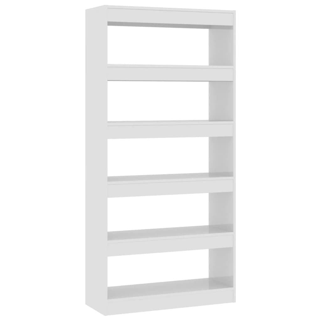 Boekenkast/Kamerscherm 80X30X166 Cm Bewerkt Hout Hoogglans wit
