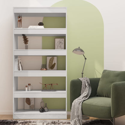 Boekenkast/Kamerscherm 80X30X166 Cm Bewerkt Hout Hoogglans wit