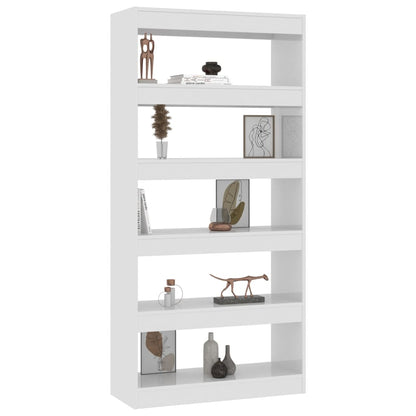 Boekenkast/Kamerscherm 80X30X166 Cm Bewerkt Hout Hoogglans wit