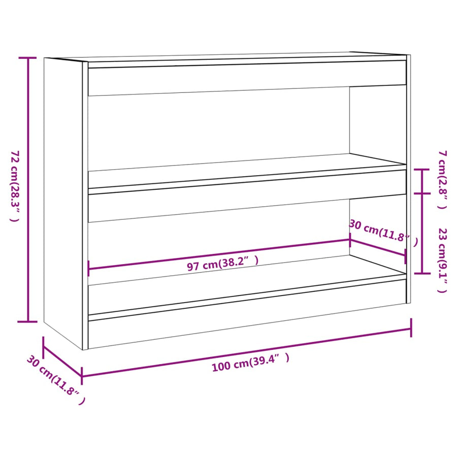 Boekenkast/Kamerscherm 00X30X72 Cm Wit
