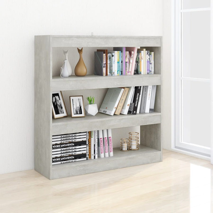 Boekenkast/kamerscherm 100x30x103 cm betongrijs Betongrijs