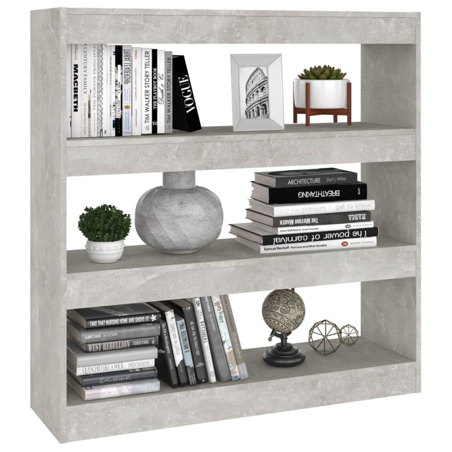 Boekenkast/kamerscherm 100x30x103 cm betongrijs Betongrijs