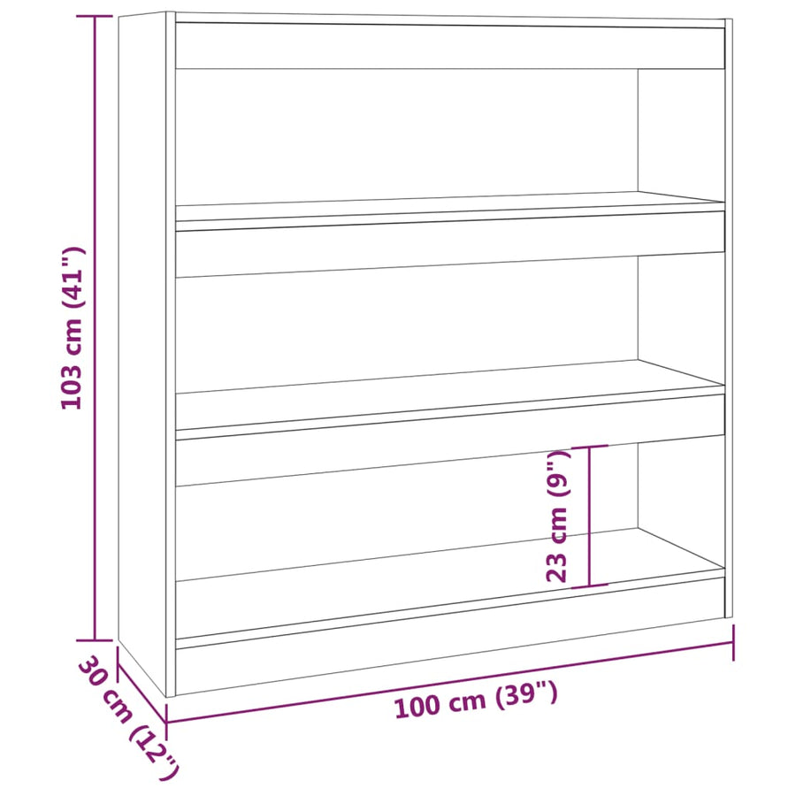 Boekenkast/kamerscherm 100x30x103 cm betongrijs Betongrijs