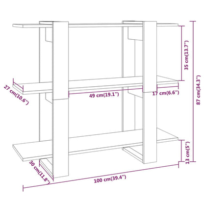 Boekenkast/Kamerscherm 00X30X87 Cm Bruineikenkleurig bruin eikenkleur