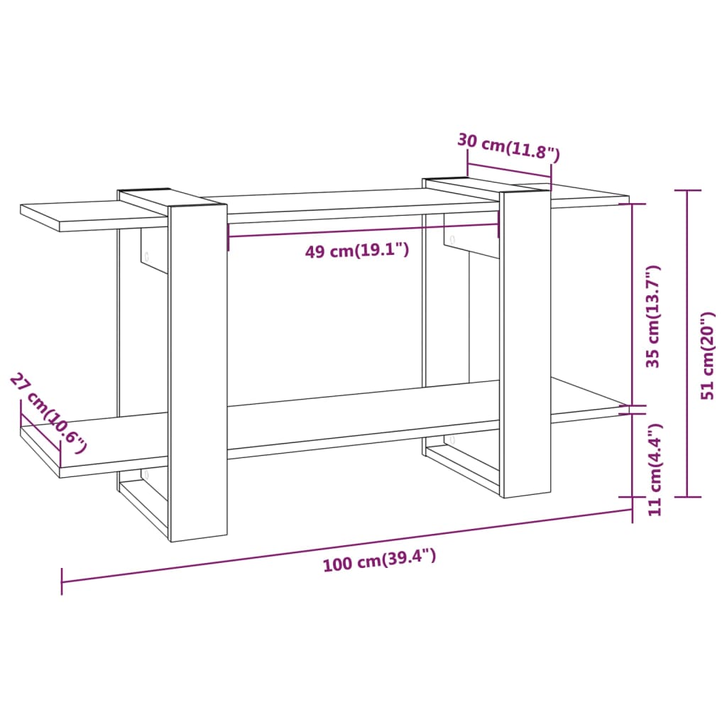 Boekenkast 00X30X5 Cm Bewerkt Hout Eikenkleurig Grijs sonoma