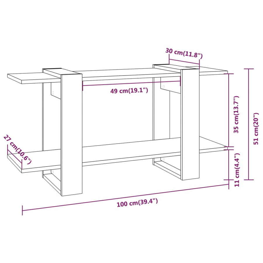 Boekenkast 00X30X5 Cm Bewerkt Hout Eikenkleurig Grijs sonoma