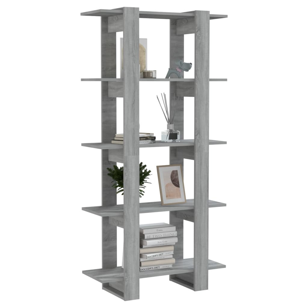 Boekenkast/Kamerscherm 80X30X60 Cm Spaanplaat Grijs sonoma