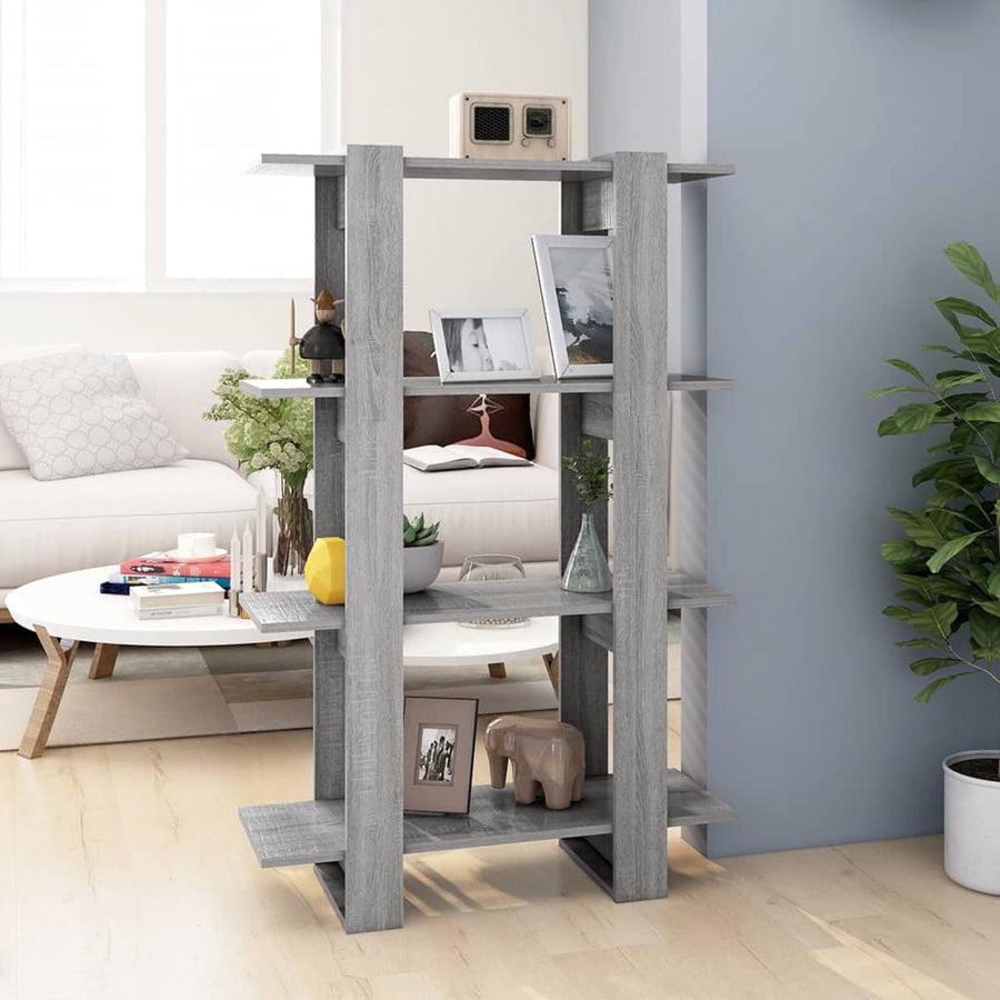 Boekenkast/Kamerscherm 80X30X23,5 Cm Eikenkleurig Grijs sonoma