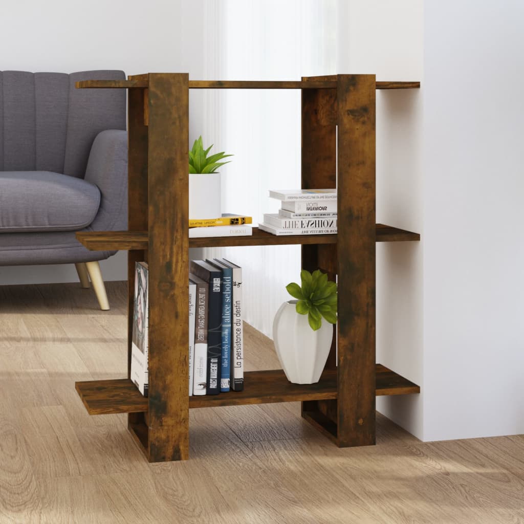 Boekenkast/Kamerscherm 80X30X87 Cm Kleurig Gerookt eiken