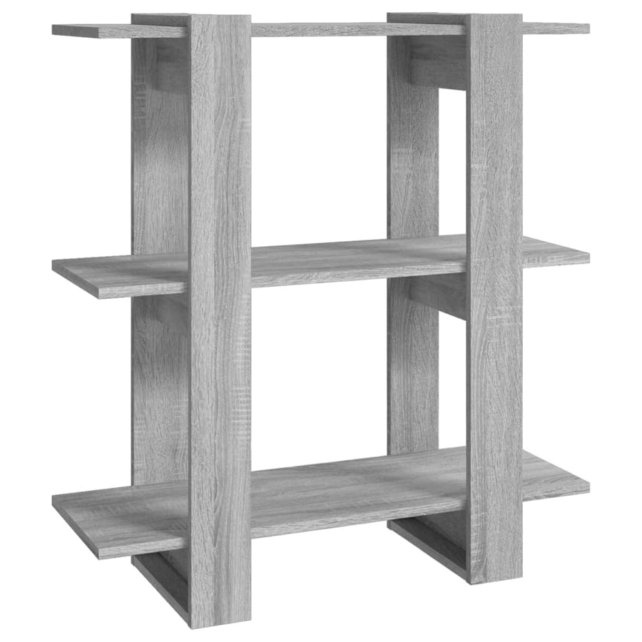 Boekenkast/Kamerscherm 80X30X87 Cm Eikenkleurig Grijs sonoma