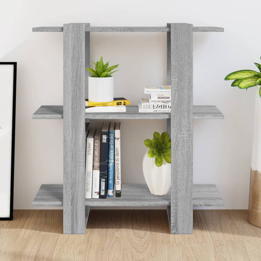 Boekenkast/Kamerscherm 80X30X87 Cm Eikenkleurig Grijs sonoma