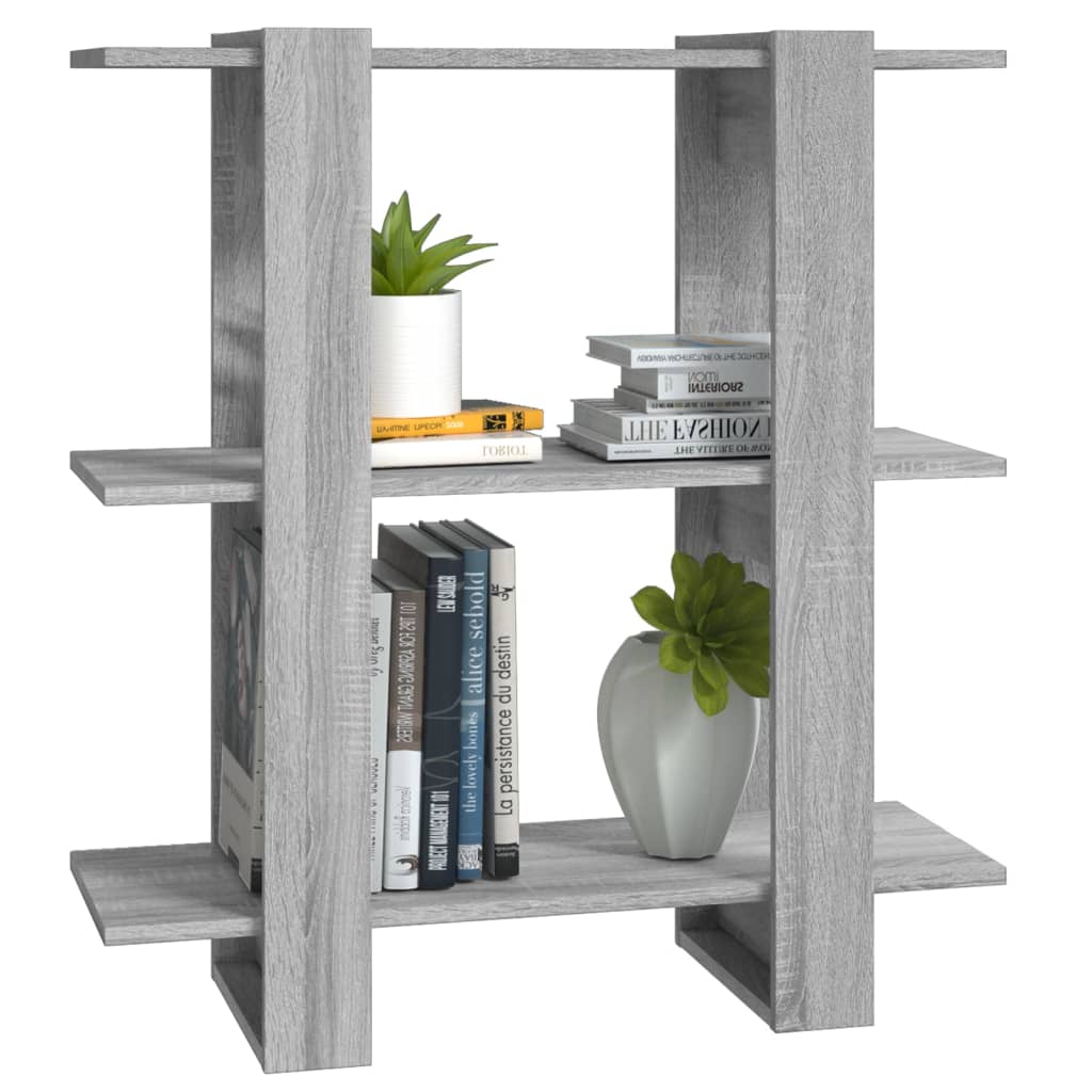 Boekenkast/Kamerscherm 80X30X87 Cm Eikenkleurig Grijs sonoma