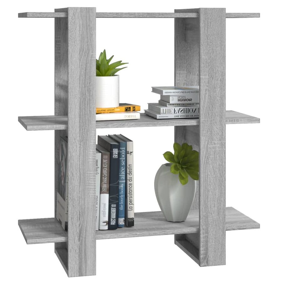 Boekenkast/Kamerscherm 80X30X87 Cm Eikenkleurig Grijs sonoma