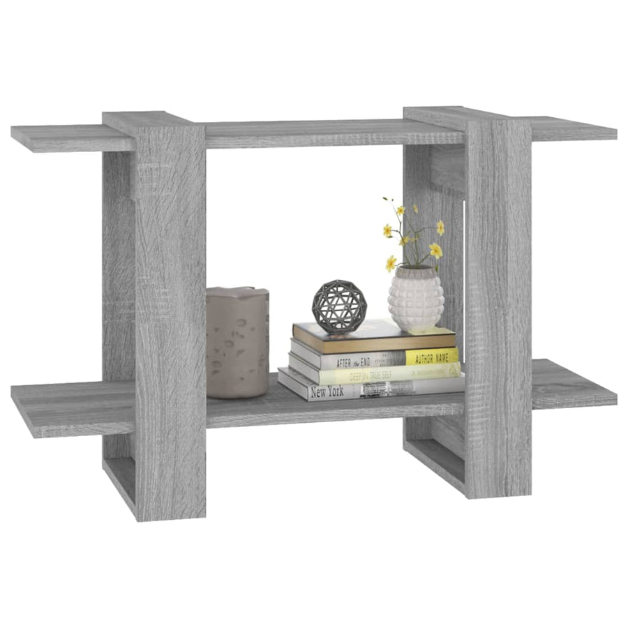 Boekenkast/Kamerscherm 80X30X5 Cm Eikenkleurig Grijs sonoma
