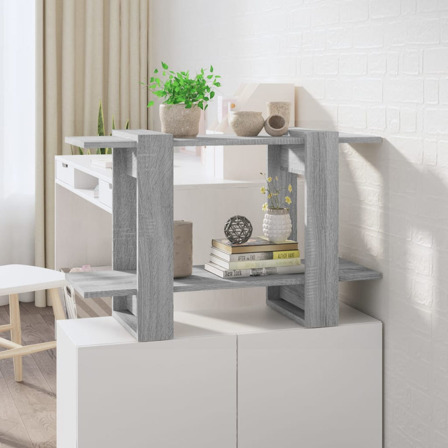 Boekenkast/Kamerscherm 80X30X5 Cm Eikenkleurig Grijs sonoma