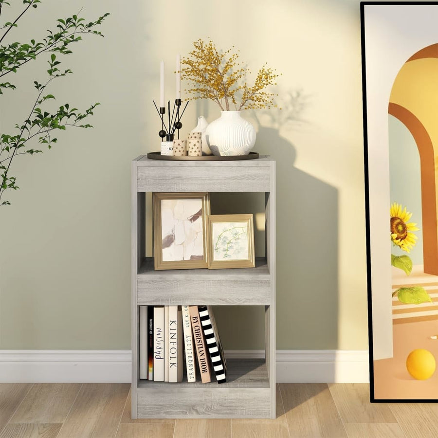 Boekenkast/Kamerscherm 40X30X72 Cm Eikenkleurig Grijs sonoma