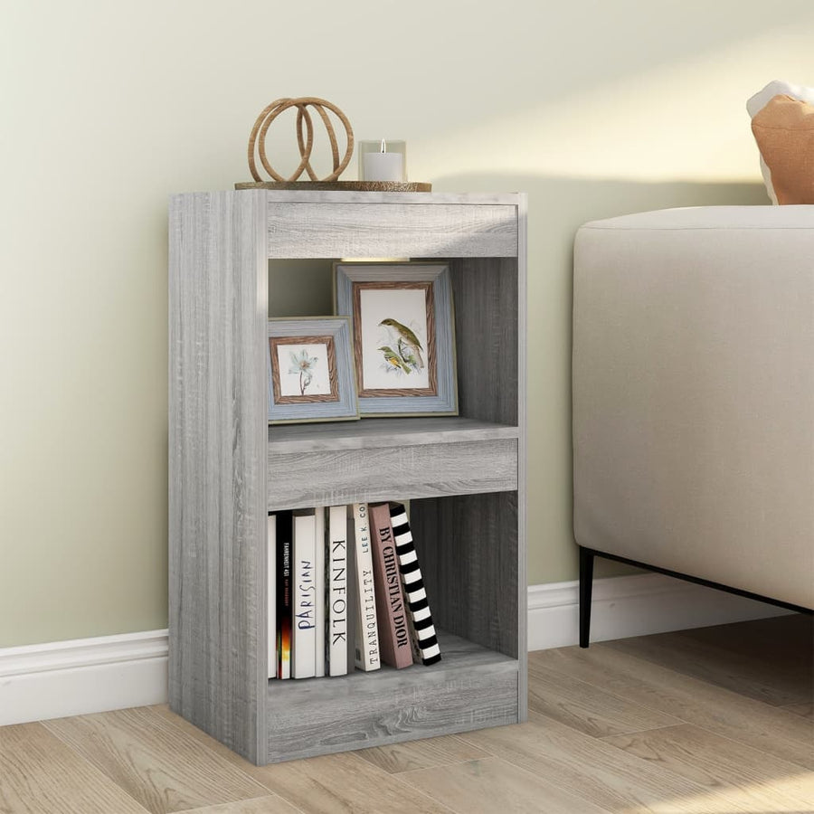 Boekenkast/Kamerscherm 40X30X72 Cm Eikenkleurig Grijs sonoma