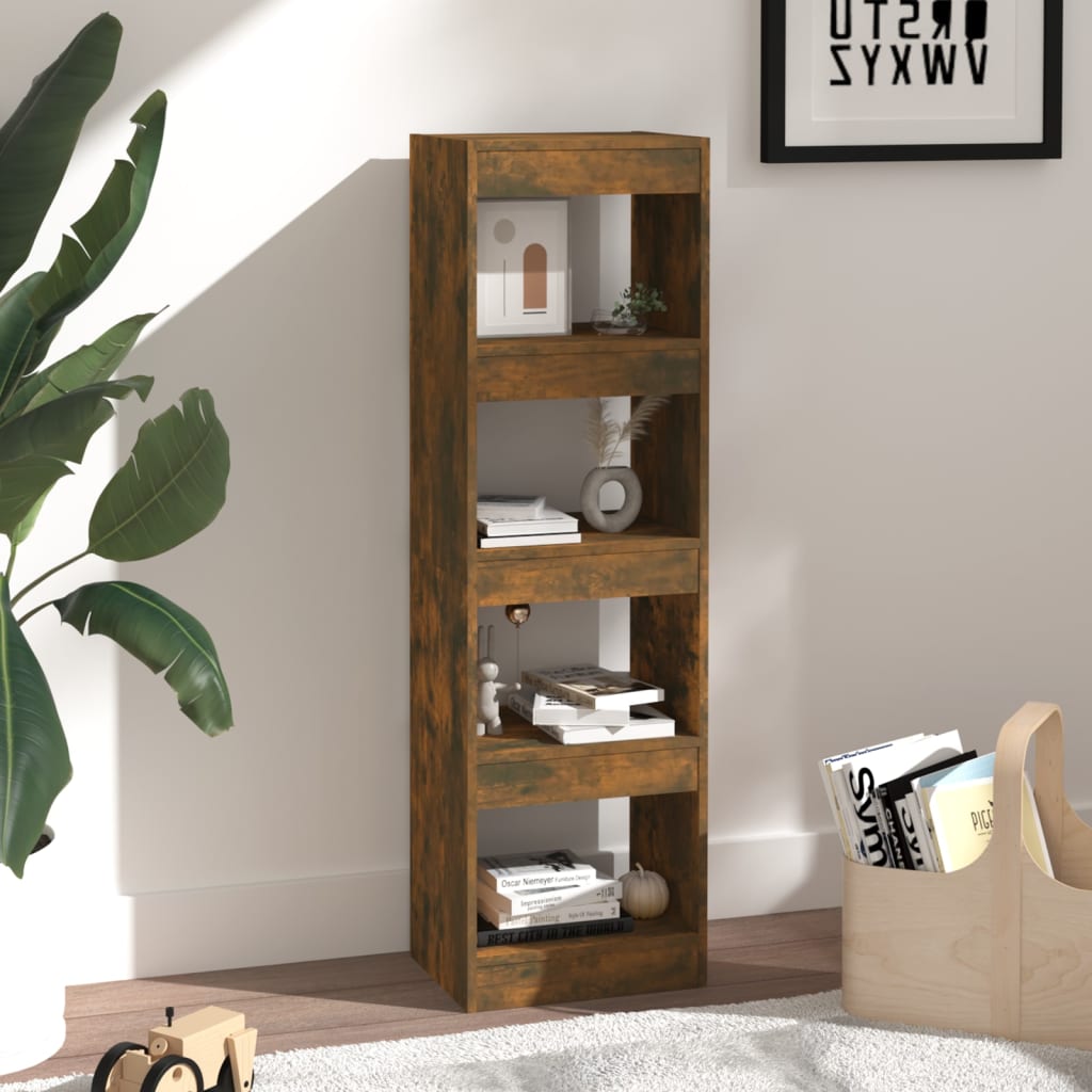 Boekenkast/Kamerscherm 40X30X35 Cm Kleurig Gerookt eiken