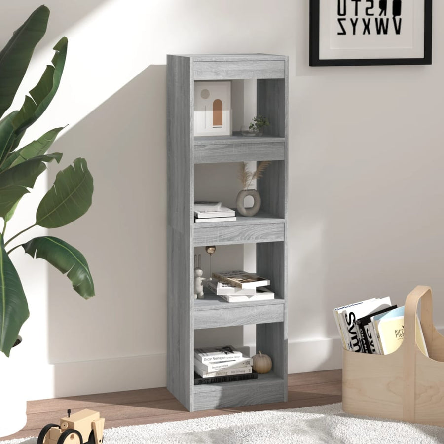 Boekenkast/Kamerscherm 40X30X35 Cm Eikenkleurig Grijs sonoma