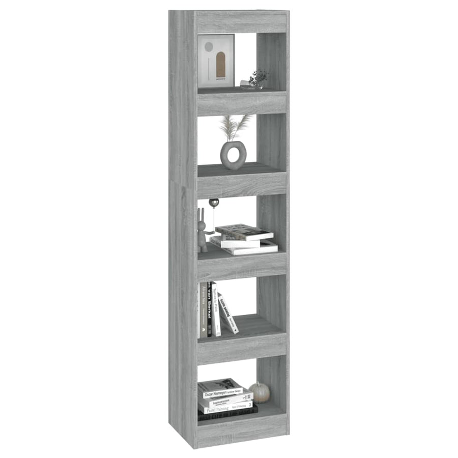 Boekenkast/Kamerscherm 40X30X66 Cm Eikenkleurig Grijs sonoma