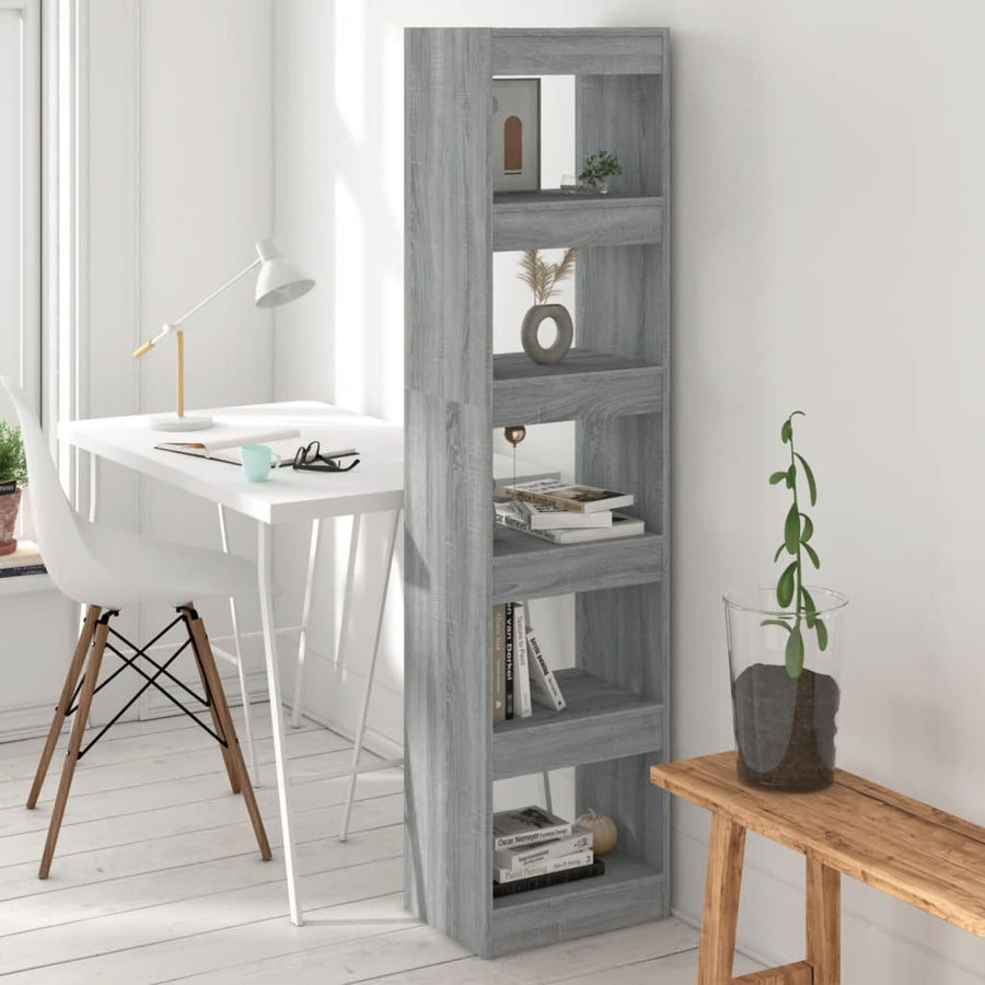 Boekenkast/Kamerscherm 40X30X66 Cm Eikenkleurig Grijs sonoma