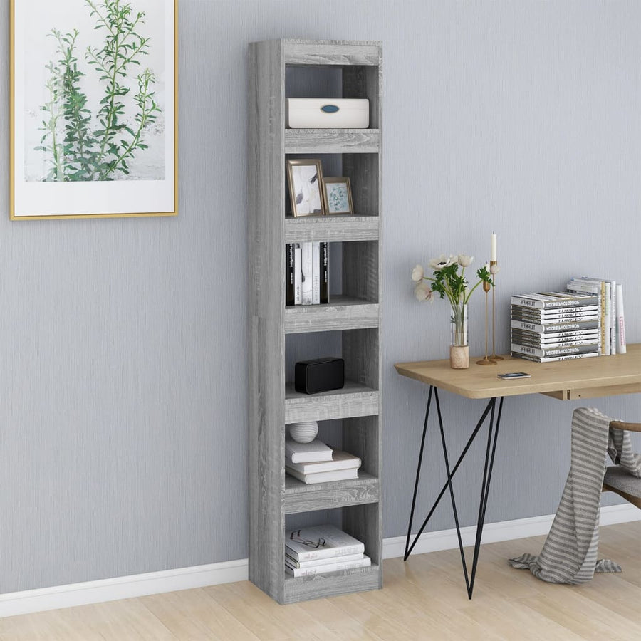 Boekenkast/Kamerscherm 40X30X98 Cm Eikenkleurig Grijs sonoma