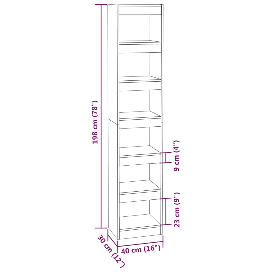Boekenkast/Kamerscherm 40X30X98 Cm Eikenkleurig Grijs sonoma