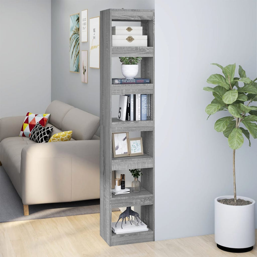 Boekenkast/Kamerscherm 40X30X98 Cm Eikenkleurig Grijs sonoma
