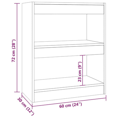 Boekenkast/Kamerscherm 60X30X72 Cm Kleurig Gerookt eiken