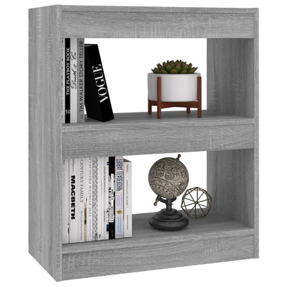 Boekenkast/Kamerscherm 60X30X72 Cm Eikenkleurig Grijs sonoma