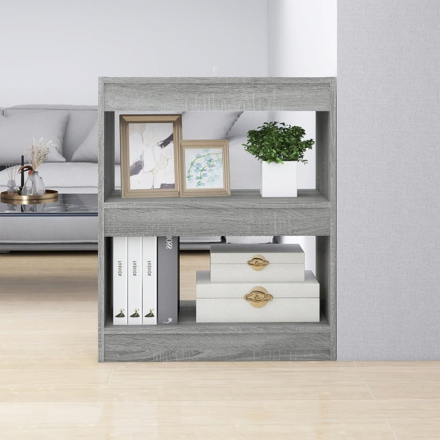 Boekenkast/Kamerscherm 60X30X72 Cm Eikenkleurig Grijs sonoma