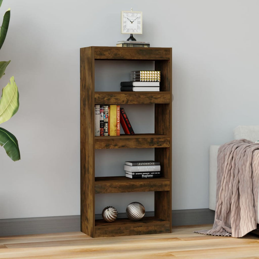 Boekenkast/Kamerscherm 60X30X35 Cm Bewerkt Hout Gerookt eiken