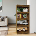 Bookcase/room divider 60x30x135 cm carved smoked oak