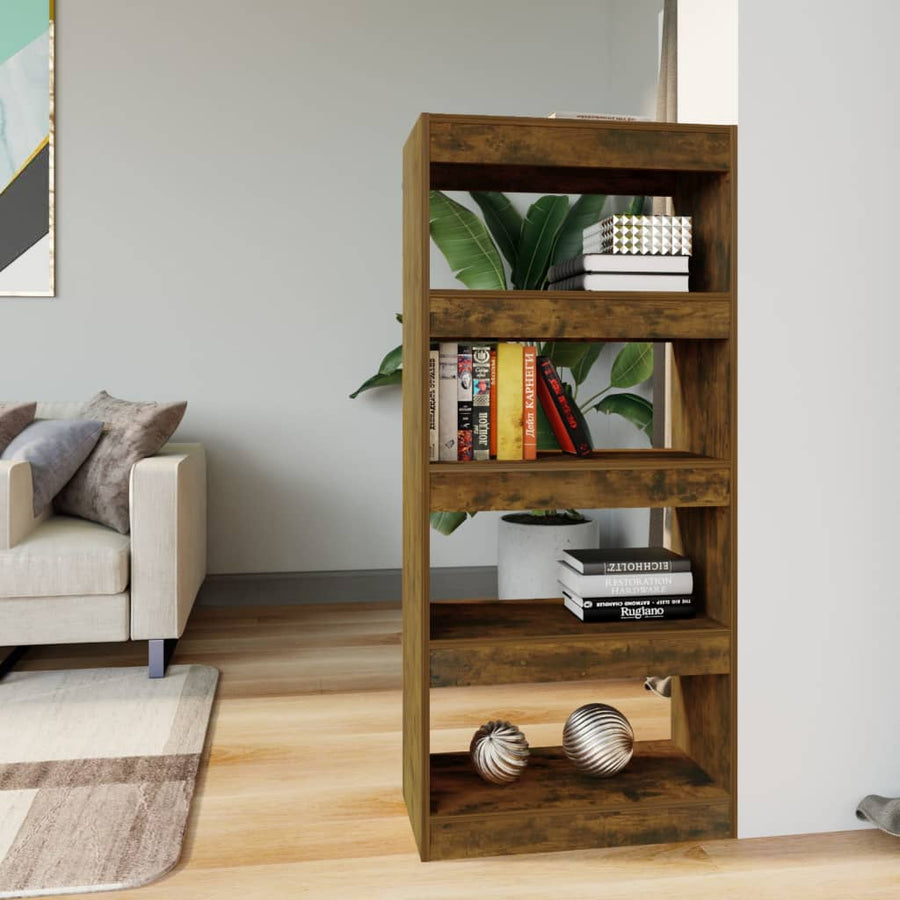 Boekenkast/Kamerscherm 60X30X35 Cm Bewerkt Hout Gerookt eiken