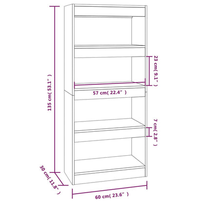 Boekenkast/Kamerscherm 60X30X35 Cm Bewerkt Hout Grijs sonoma